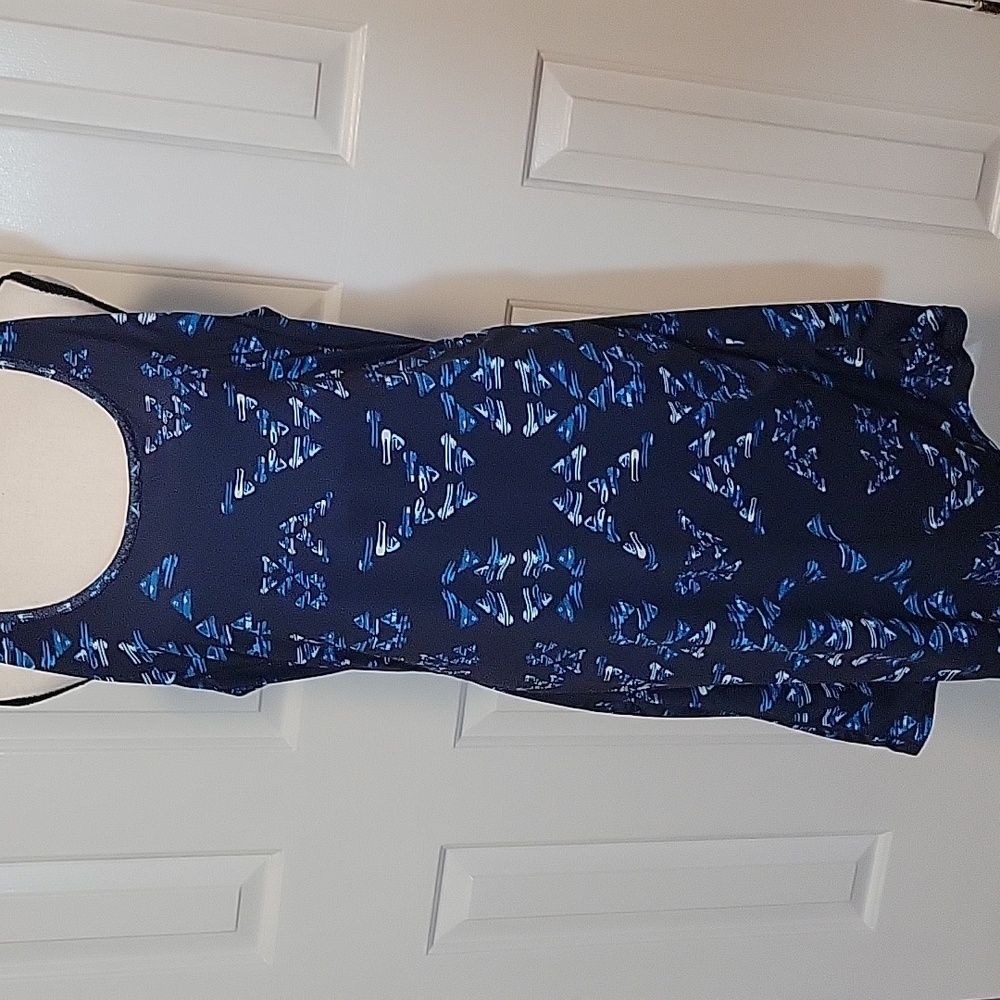 Toad&Co Blue Geometric Tank Dress Size Large